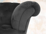 Oskar Chesterfield Snuggler In Nickel Lush Velvet