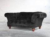 Oskar Chesterfield Snuggler In Black Cat Vintage Velvet