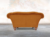 Oskar Chesterfield Snuggler In Burnt Orange Lush Velvet
