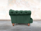 Oskar Chesterfield Snuggler In Dark Green Lush Velvet