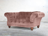 Oskar Chesterfield Snuggler In Dusky Pink Vintage Velvet