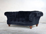 Oskar Chesterfield Snuggler In Indigo Vintage Velvet