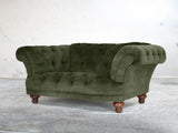 Oskar Chesterfield Snuggler In Jade Vintage Velvet