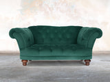 Oskar Chesterfield Snuggler In Kingfisher Lush Velvet