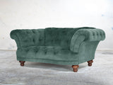 Oskar Chesterfield Snuggler In Ocean Storm Vintage Velvet