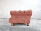 Oskar Chesterfield Snuggler In Pink Blush Vintage Velvet