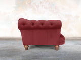 Oskar Chesterfield Snuggler In Red Lush Velvet