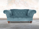 Oskar Chesterfield Snuggler In Sky Lush Velvet
