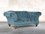 Oskar Chesterfield Snuggler In Sky Lush Velvet