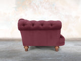 Oskar Chesterfield Snuggler In Wine Lush Velvet