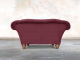 Oskar Chesterfield Snuggler In Wine Lush Velvet