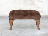 Queen Anne Footstool In Hickory Vintage Velvet
