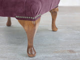 Queen Anne Footstool In Imperial Vintage Velvet