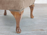 Queen Anne Footstool In Mocha Vintage Velvet