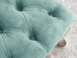 Queen Anne Footstool In Summer Mist Vintage Velvet