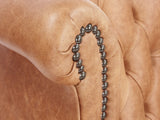 Queen Anne Wing Chair In Pecan Vintage Leather
