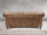 Alfred 2 Seat Chesterfield Sofa In Brown Vintage Leather