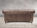 Alfred 2 Seat Chesterfield Sofa In Hickory Vintage Leather