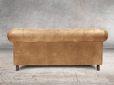Alfred 2 Seat Chesterfield Sofa In Tan Vintage Leather