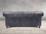 Alfred 2 Seat Chesterfield Sofa In Thunder Vintage Leather