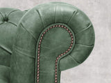 Alfred 3 Seat Chesterfield Sofa In Green Vintage Leather