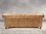 Alfred 3 Seat Chesterfield Sofa In Tan Vintage Leather