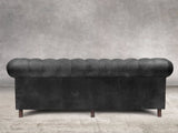 Alfred 4 Seat Chesterfield Sofa In Black Vintage Leather