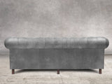 Alfred 4 Seat Chesterfield Sofa In Grey Vintage Leather
