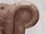 Alfred 4 Seat Chesterfield Sofa In Hickory Vintage Leather