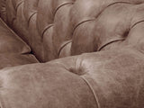 Alfred 4 Seat Chesterfield Sofa In Hickory Vintage Leather