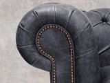 Alfred 4 Seat Chesterfield Sofa In Thunder Vintage Leather