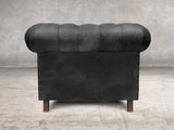 Alfred Chesterfield Chair In Black Vintage Leather