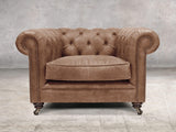 Alfred Chesterfield Chair In Brown Vintage Leather