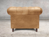 Alfred Chesterfield Chair In Tan Vintage Leather