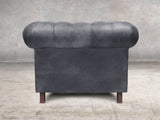 Alfred Chesterfield Chair In Thunder Vintage Leather