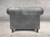 Alfred Chesterfield Snuggler In Grey Vintage Leather