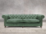Alfred Extra Large Chesterfield Sofa In Green Vintage Leather