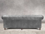 Alfred Extra Large Chesterfield Sofa In Grey Vintage Leather