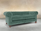 Arthur 2 Seat Chesterfield Sofa In Aqua Lush Velvet