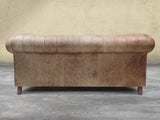 Arthur 2 Seat Chesterfield Sofa In Brown Vintage Leather