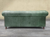 Arthur 2 Seat Chesterfield Sofa In Green Vintage Leather