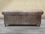 Arthur 2 Seat Chesterfield Sofa In Hickory Vintage Leather