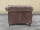 Arthur 2 Seat Chesterfield Sofa In Hickory Vintage Leather