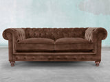 Arthur 2 Seat Chesterfield Sofa In Hickory Vintage Velvet