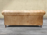 Arthur 2 Seat Chesterfield Sofa In Tan Vintage Leather