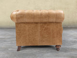 Arthur 2 Seat Chesterfield Sofa In Tan Vintage Leather