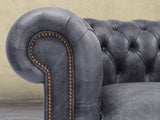 Arthur 2 Seat Chesterfield Sofa In Thunder Vintage Leather