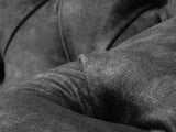 Arthur 3 Seat Chesterfield Sofa In Black Cat Vintage Velvet