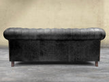 Arthur 3 Seat Chesterfield Sofa In Black Vintage Leather
