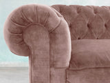 Arthur 3 Seat Chesterfield Sofa In Dusky Pink Vintage Velvet